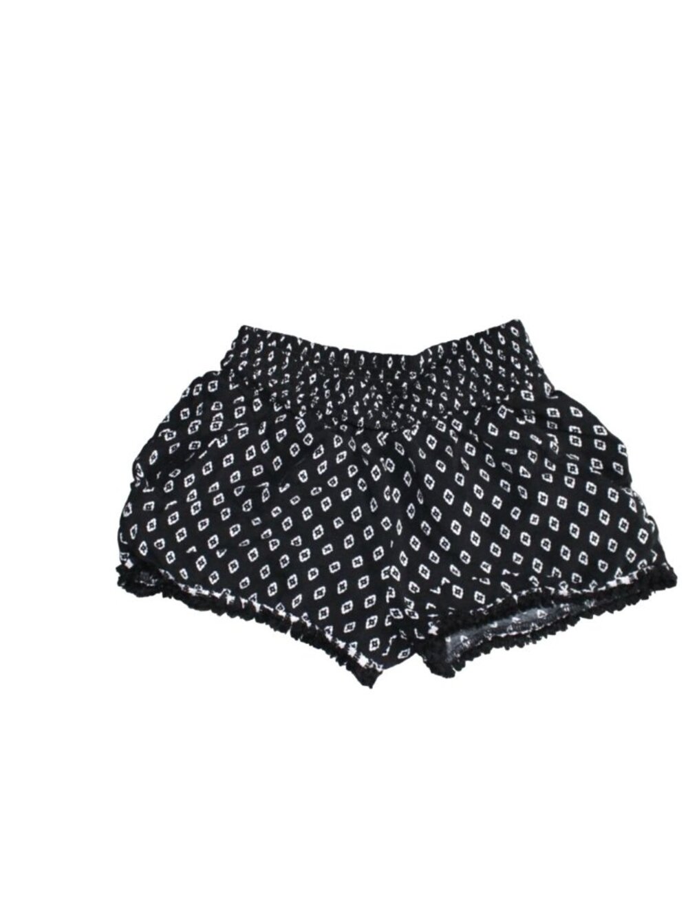 Joey B. Girls Light Weight Patterned Pull On Shorts w/Pockets-Black-Small-GUC
